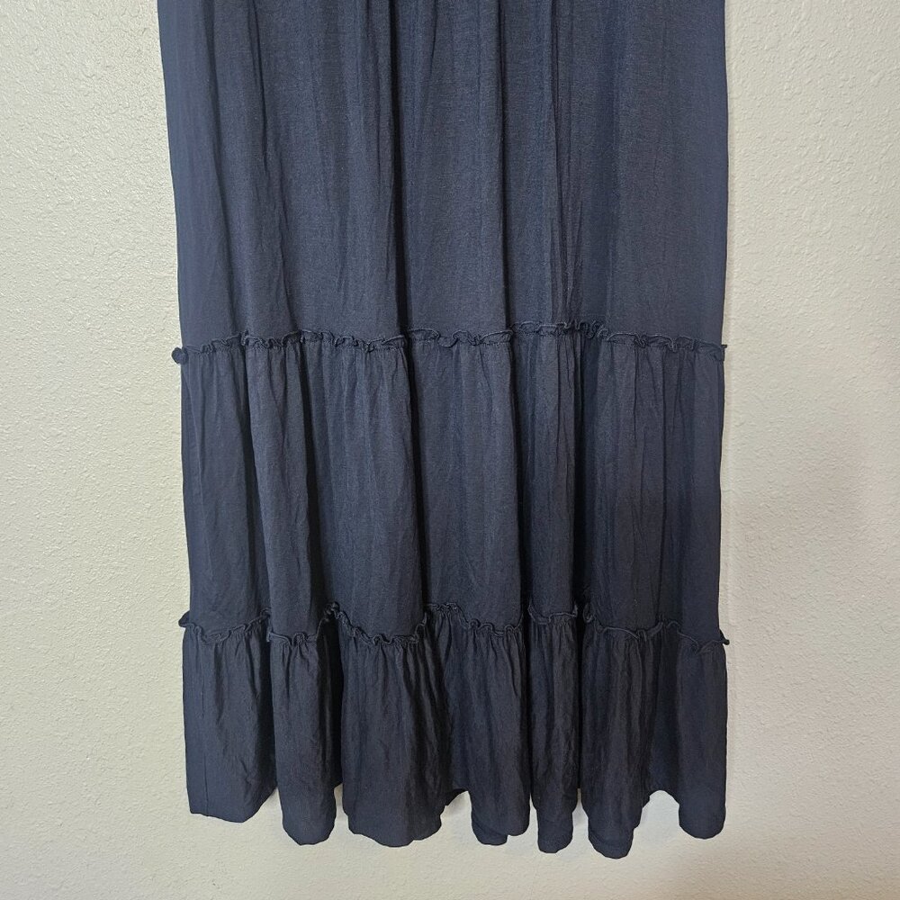NWT BODEN Navy Tiered Maxi Dress US 12 Viscose Ruffle Sleeve Boho Cottagecore - Picture 6 of 12